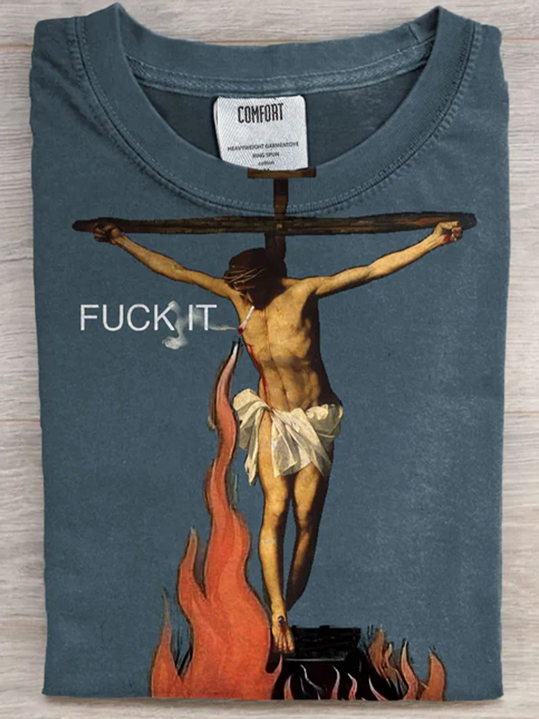 Jesus Fuck It Art Crew Neck T-shirt