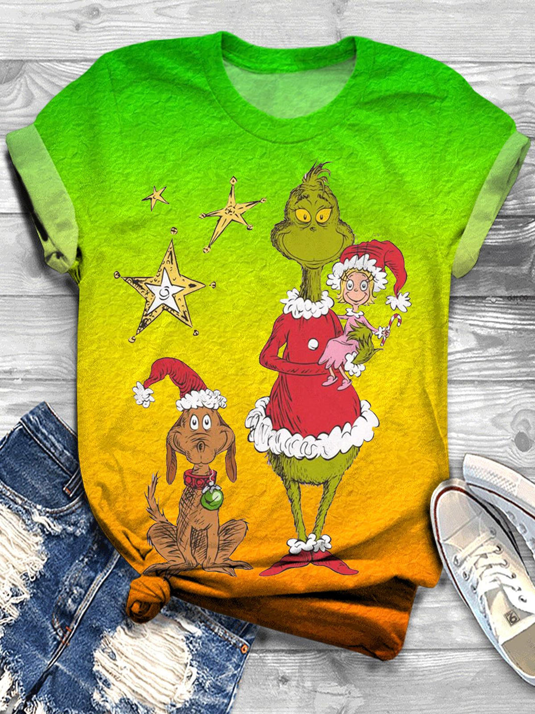 Merry Christmas Friends Crew Neck T-shirt