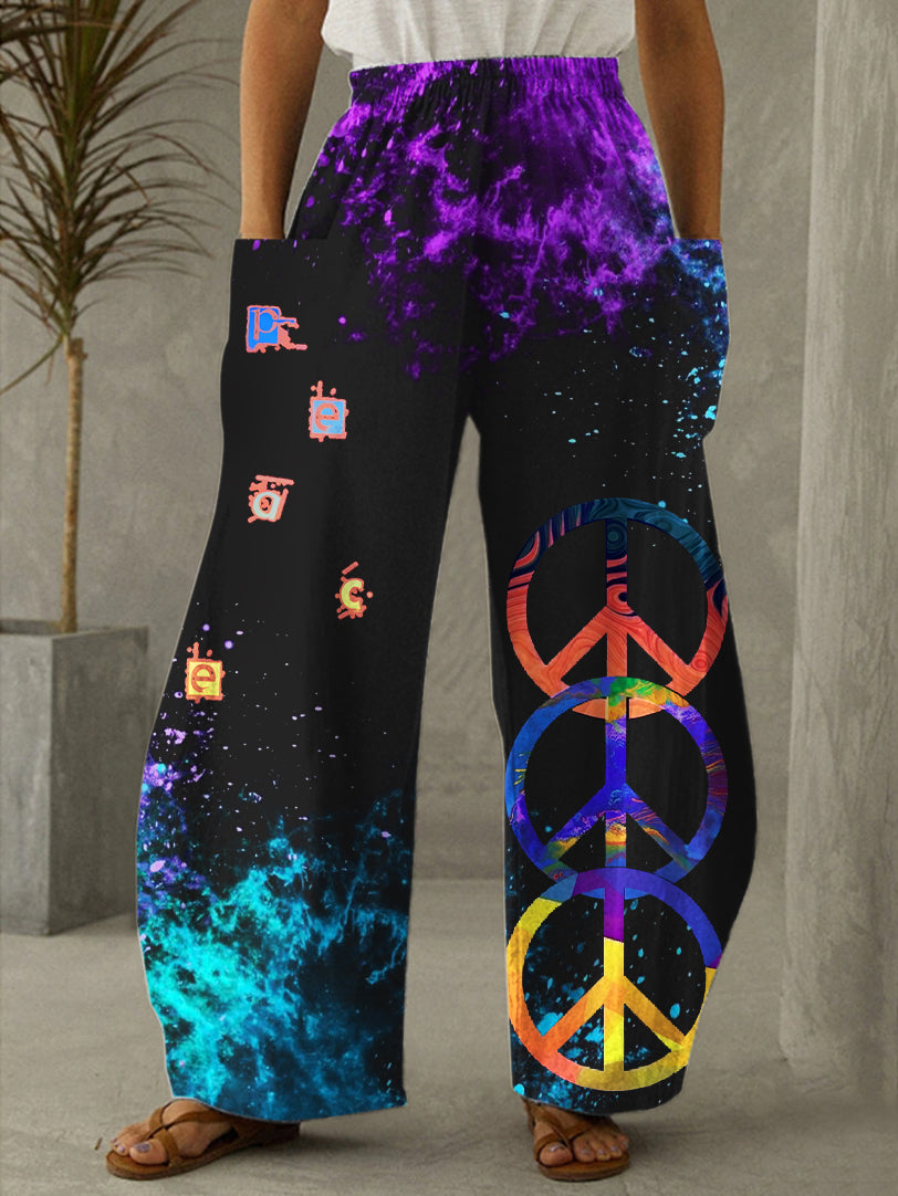 Fun Hippie Print Casual Pants