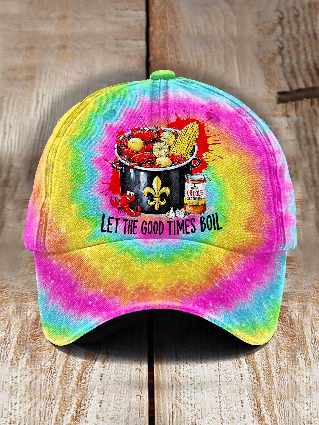 Crawfish Let The Good Times Boil Print Baseball Cap