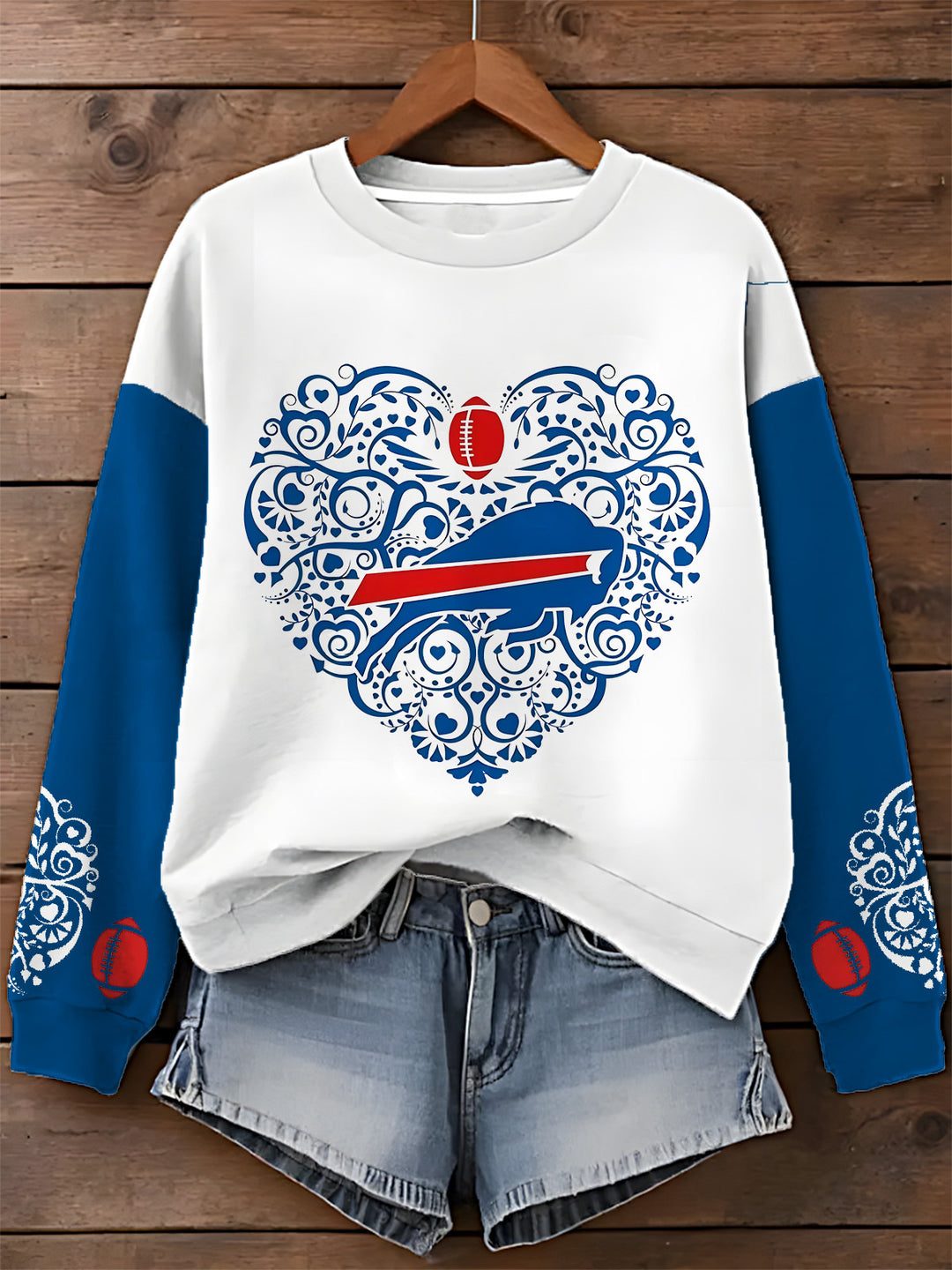 Chinese Style Buffalo Art Printed Long Sleeve Casual Top
