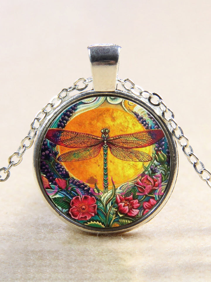 Metallic Tree of Life Time Gemstone Footprint Moon Angel Necklace