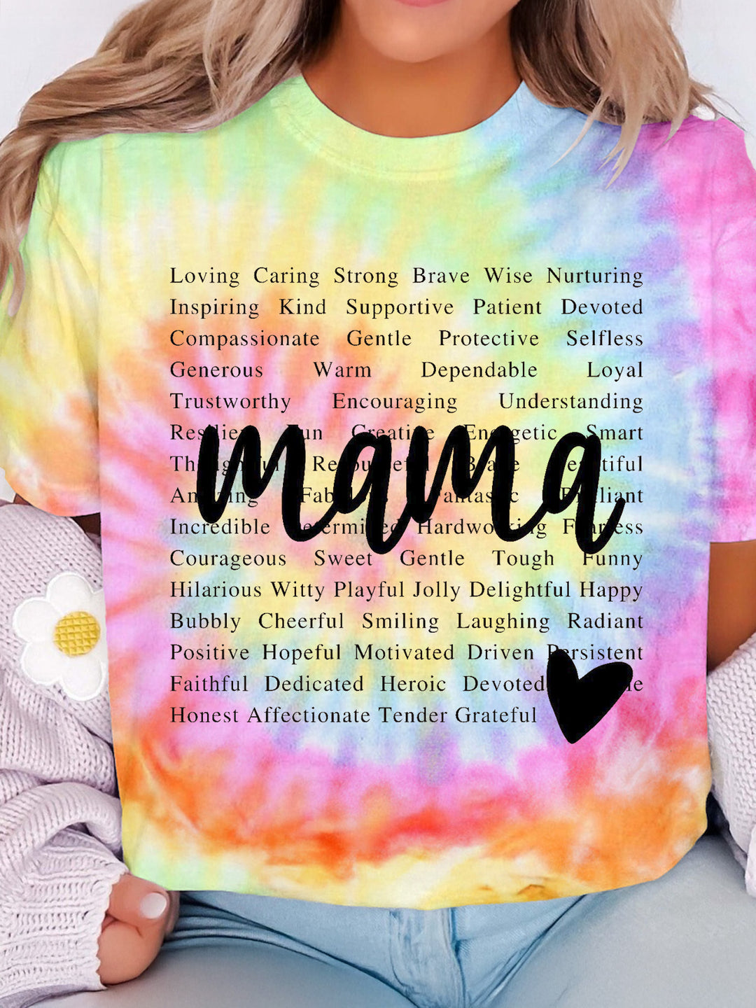 Mama Quote Retro Crew Neck T-shirt