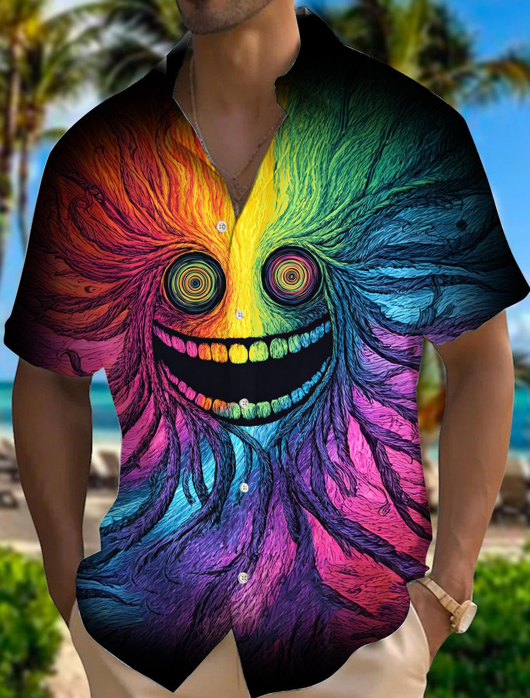 Hippie Evil Smiles Men's Short Sleeve Shirts