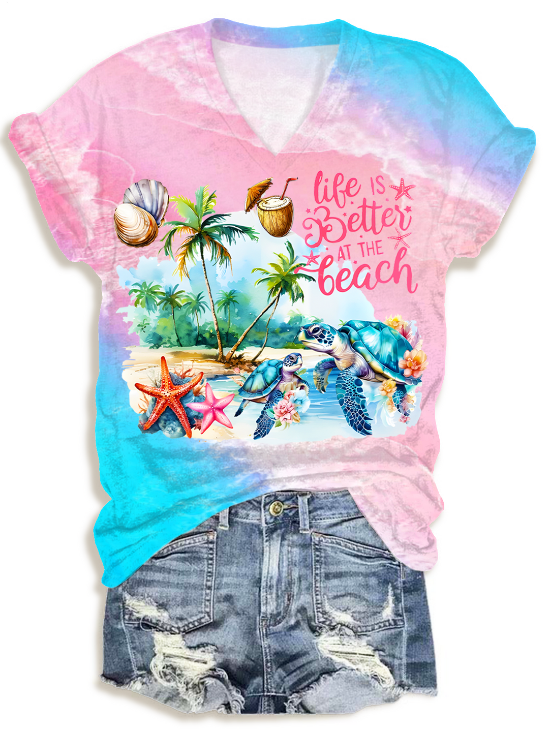 Life It Better In The Beach V-neck T-Shirt