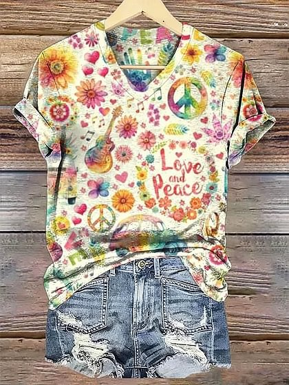 Love And Peace V-neck T-Shirt