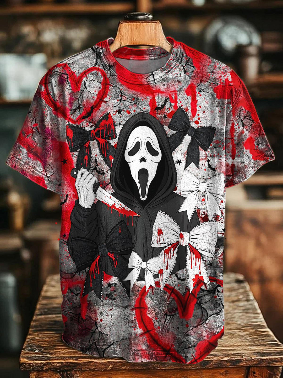 Halloween Horror Print Crew Neck T-shirt