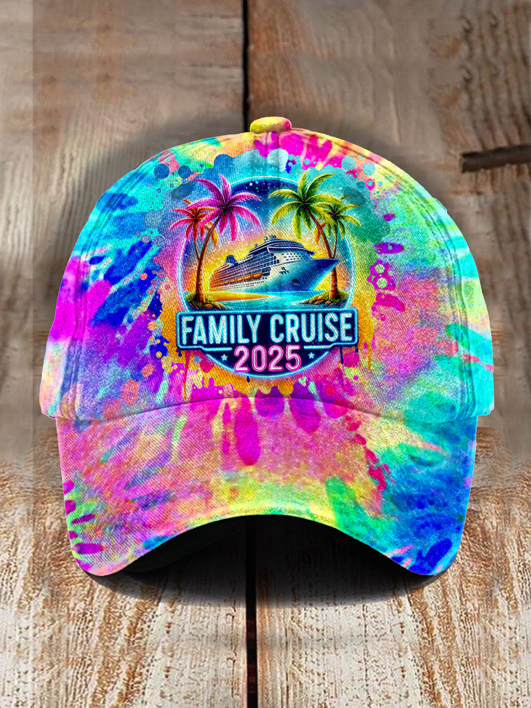 Family Cruise 2025 Tie Dye Print Baseball Cap