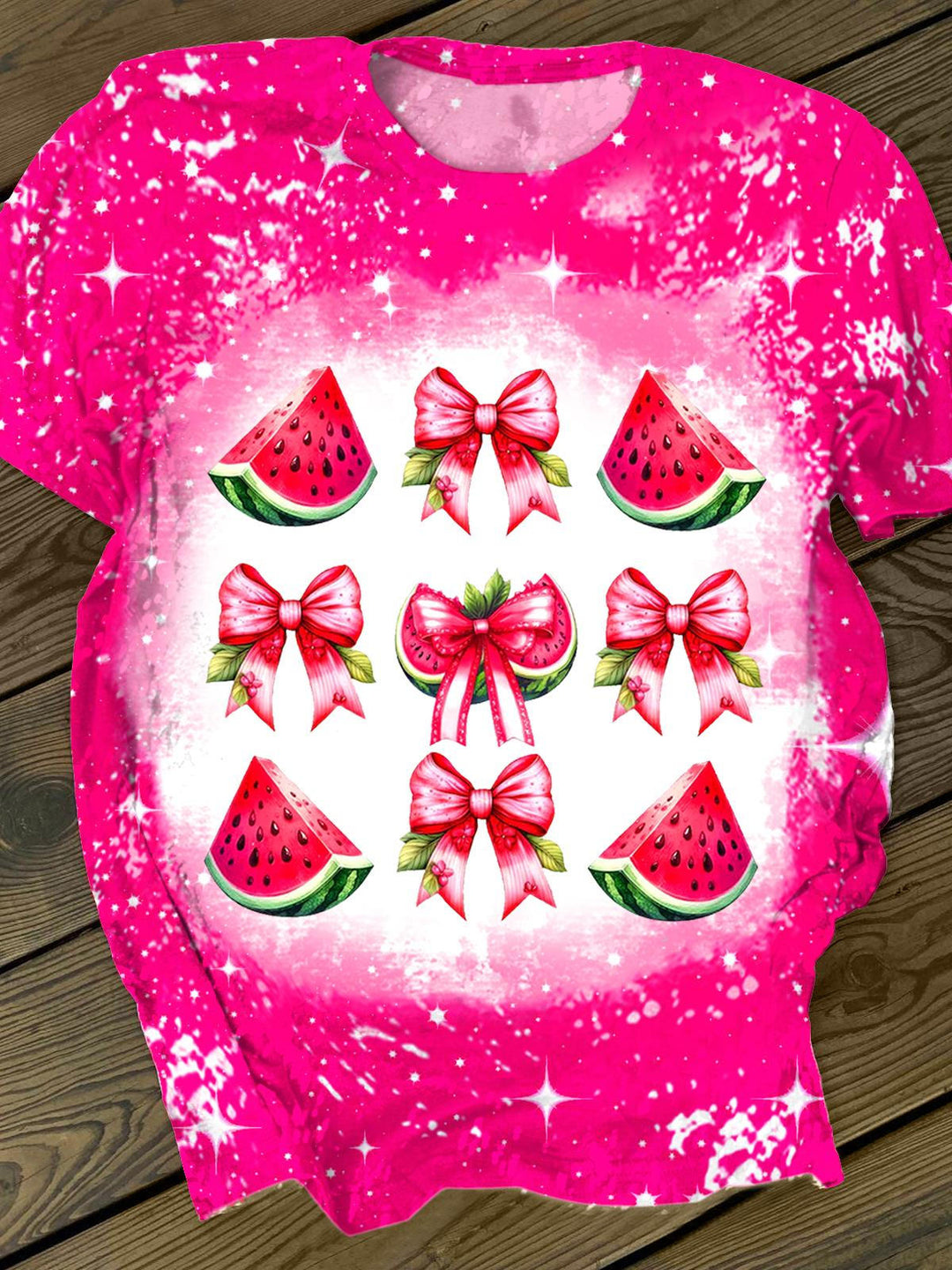 Boho Coquette Watermelon Crew Neck T-shirt