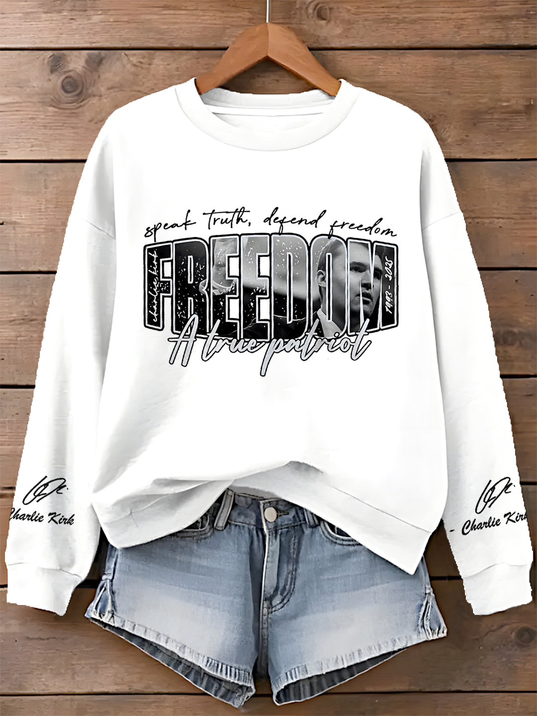 Freedom Printed Long Sleeve Casual Top