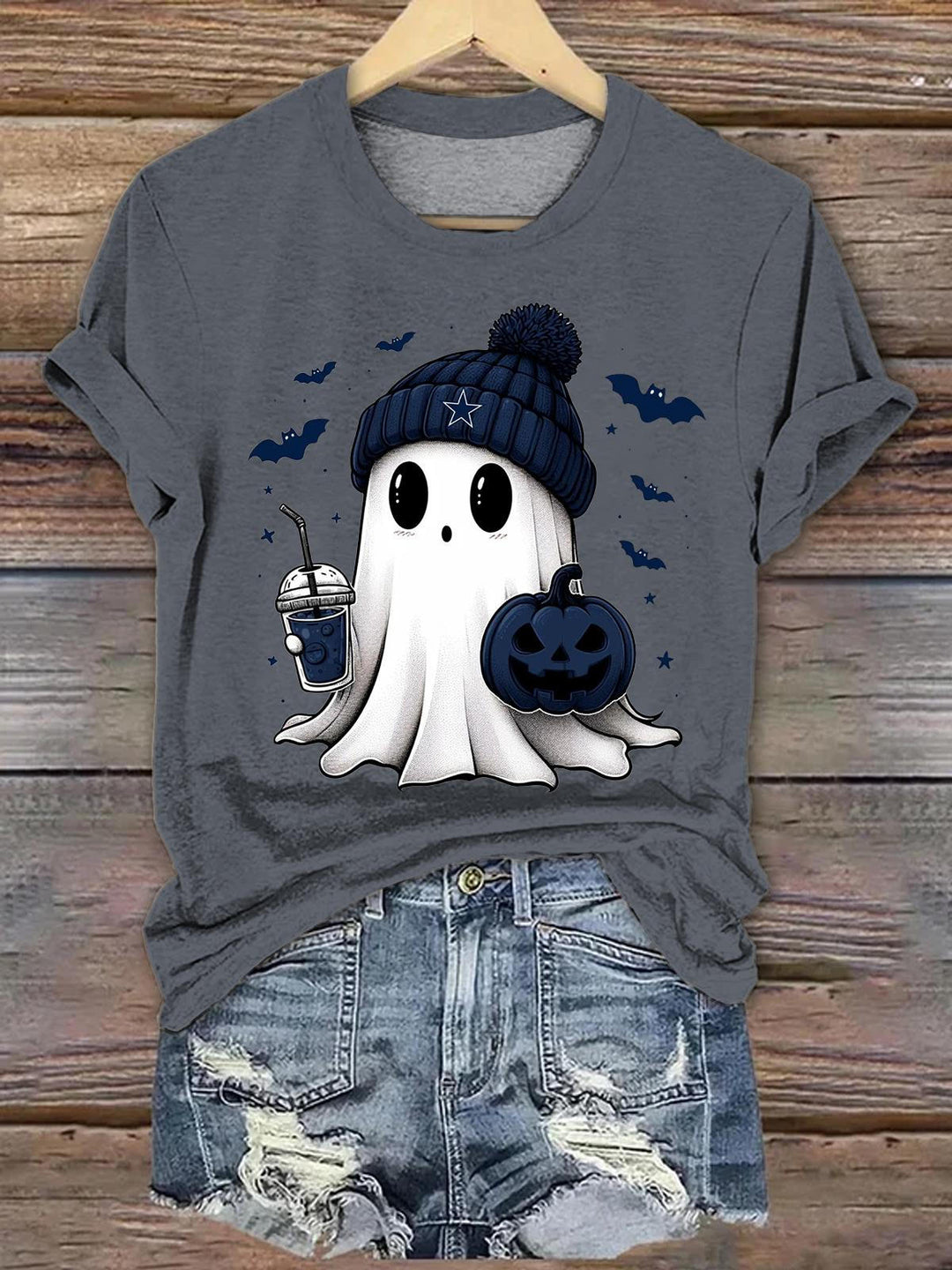 Cute Ghost Crew Neck T-shirt