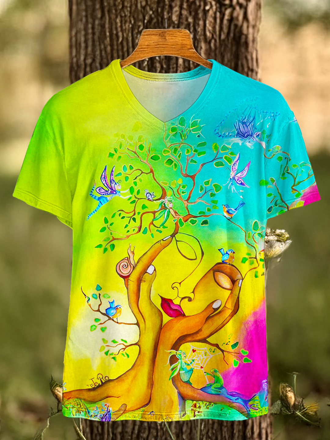 Colorful Hippie Soul Art V-neck T-Shirt
