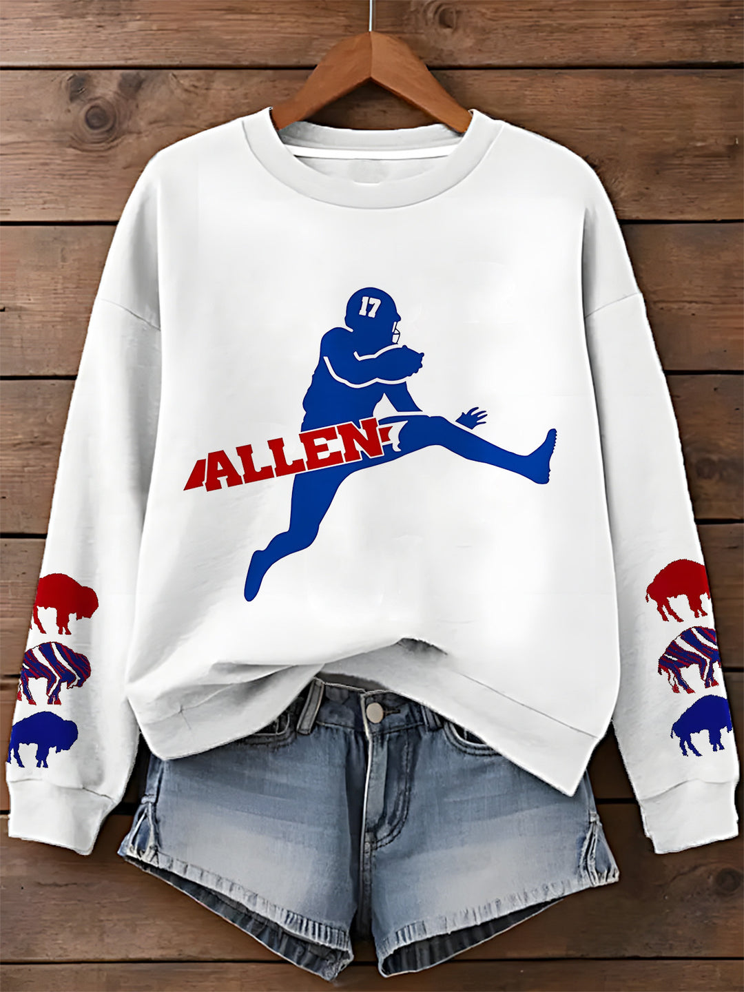 Buffalo Bills Football Printed Long Sleeve Casual Top