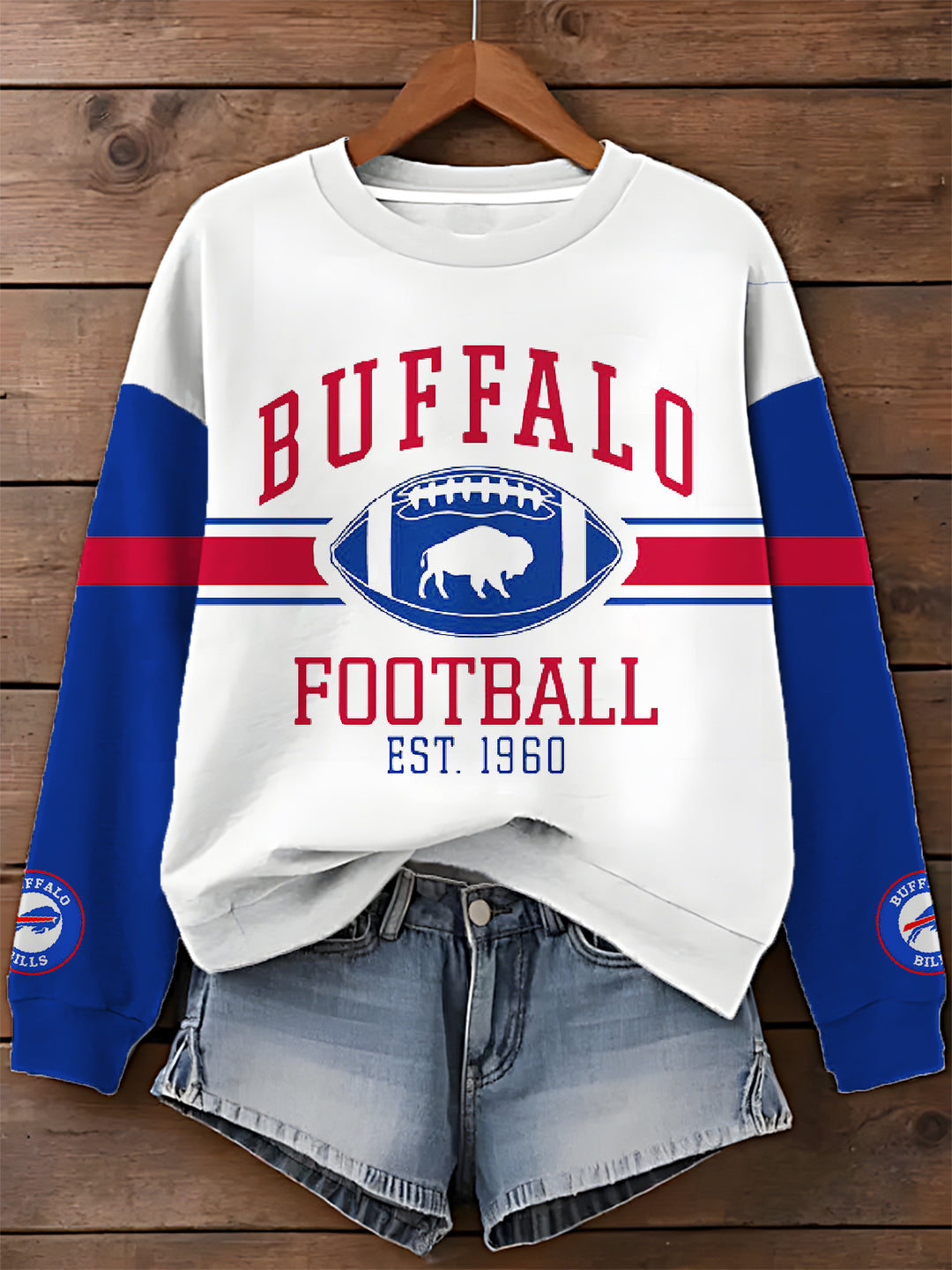 Buffalo Bills Printed Long Sleeve Casual Top
