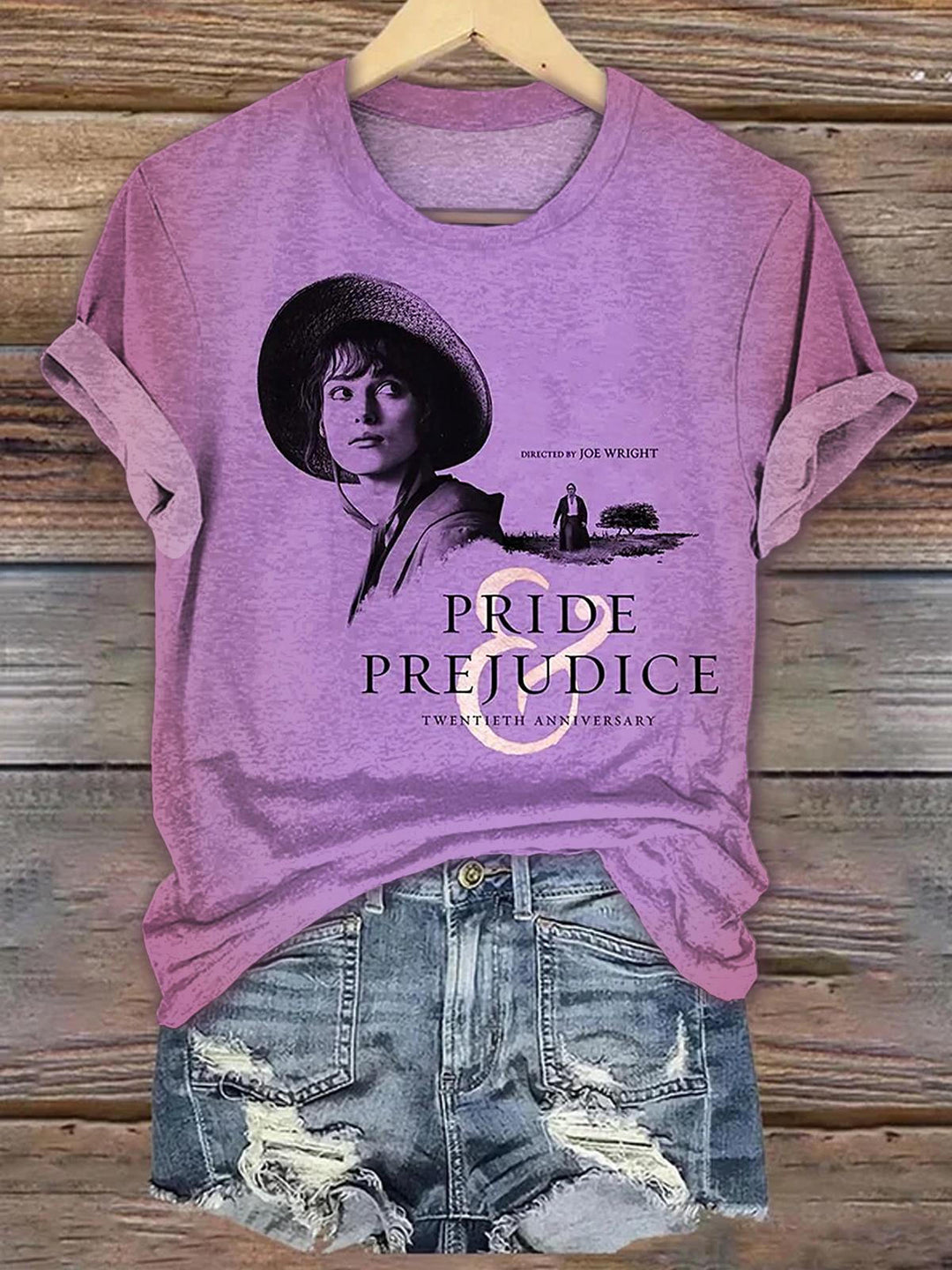 Pride And Prejudice Poster Print Crew Neck T-shirt