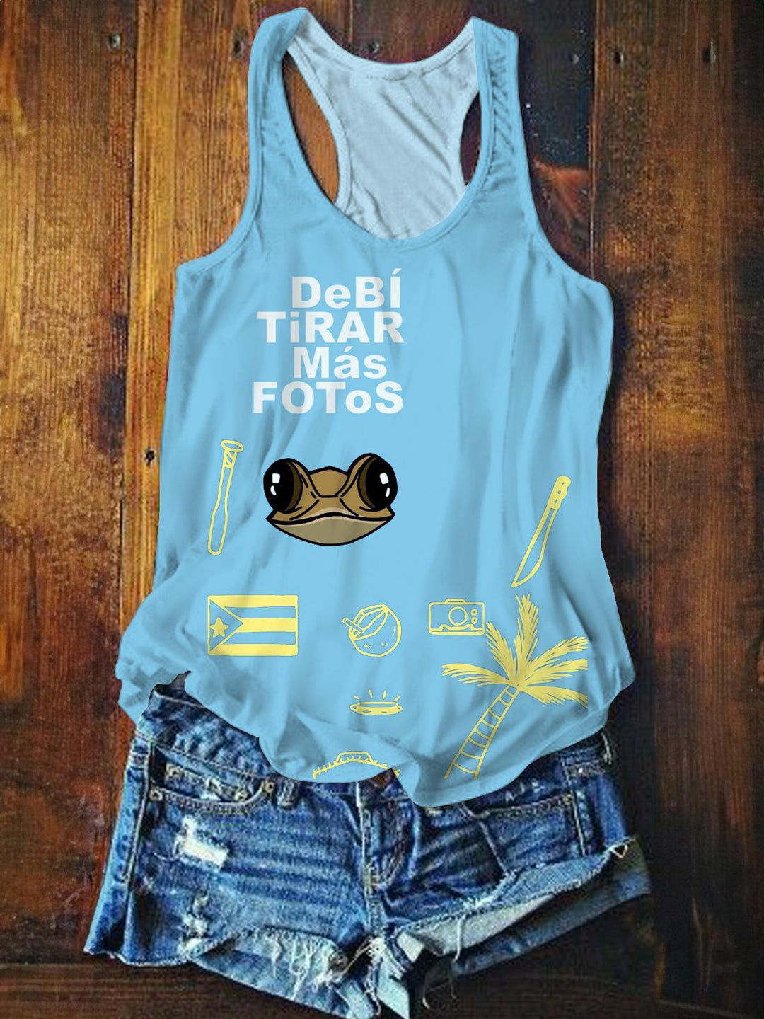 Dtmf Creative Concho Printed Casual Tank Top
