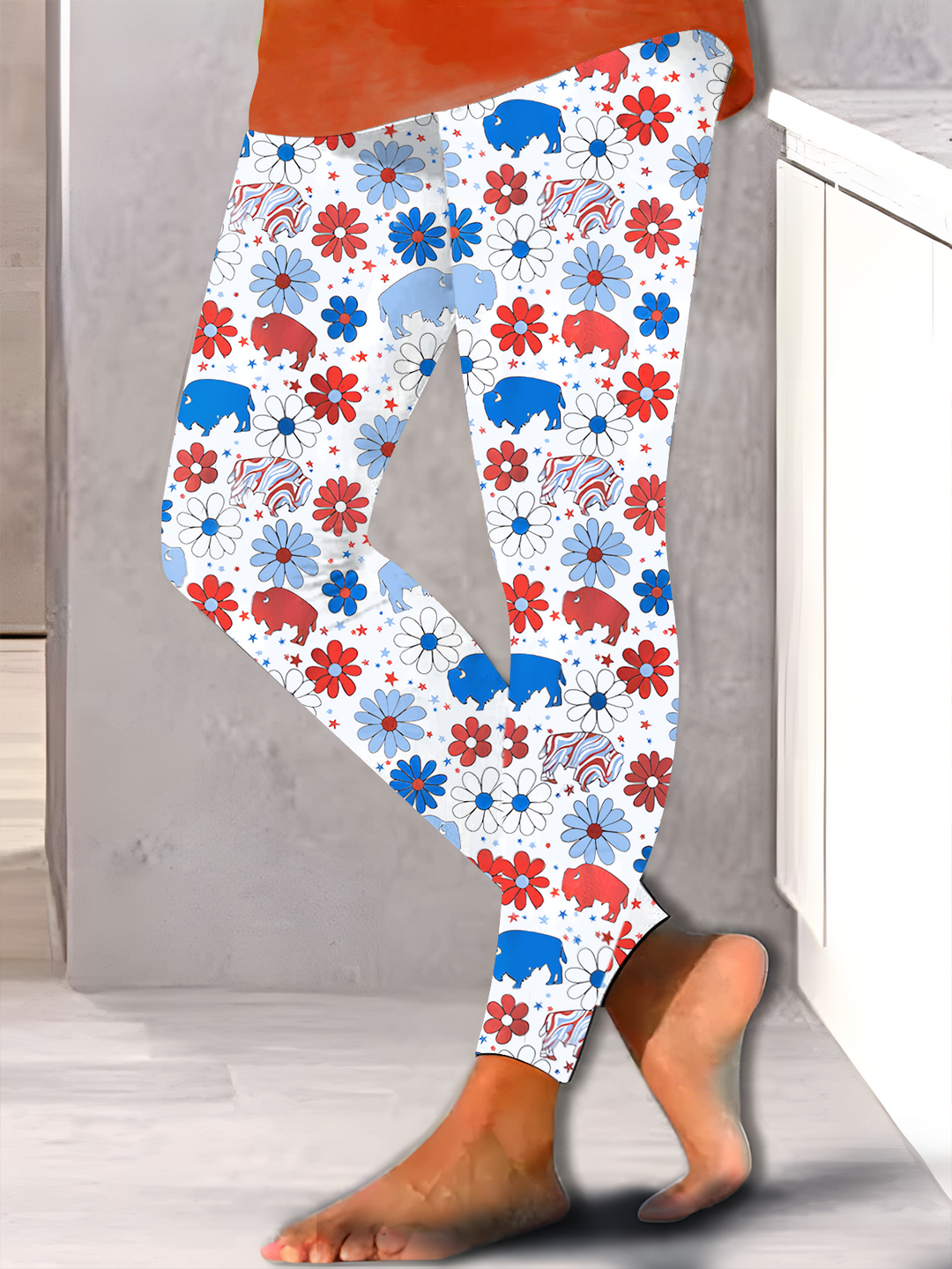 Buffalo Floral Print Leggings