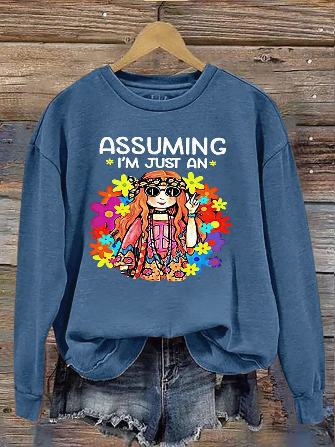 Assuming I'm Just an Old Lady Was Your First Mistake Printed Long Sleeve Casual Top