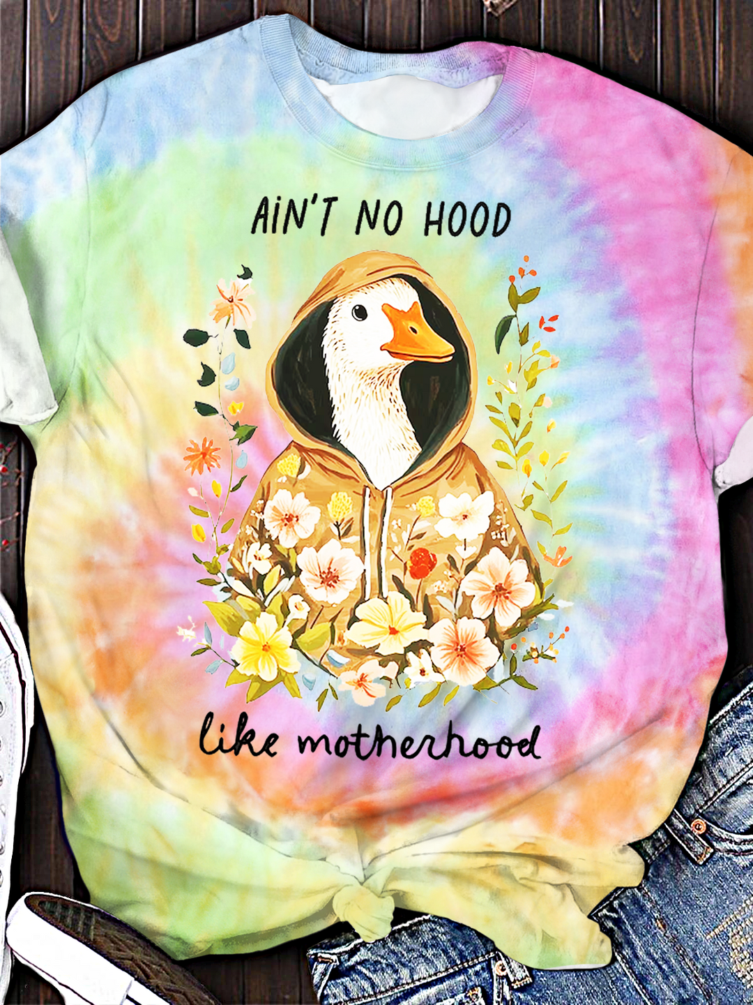 Aid't No Hood Like Motherhood Crew Neck T-shirt