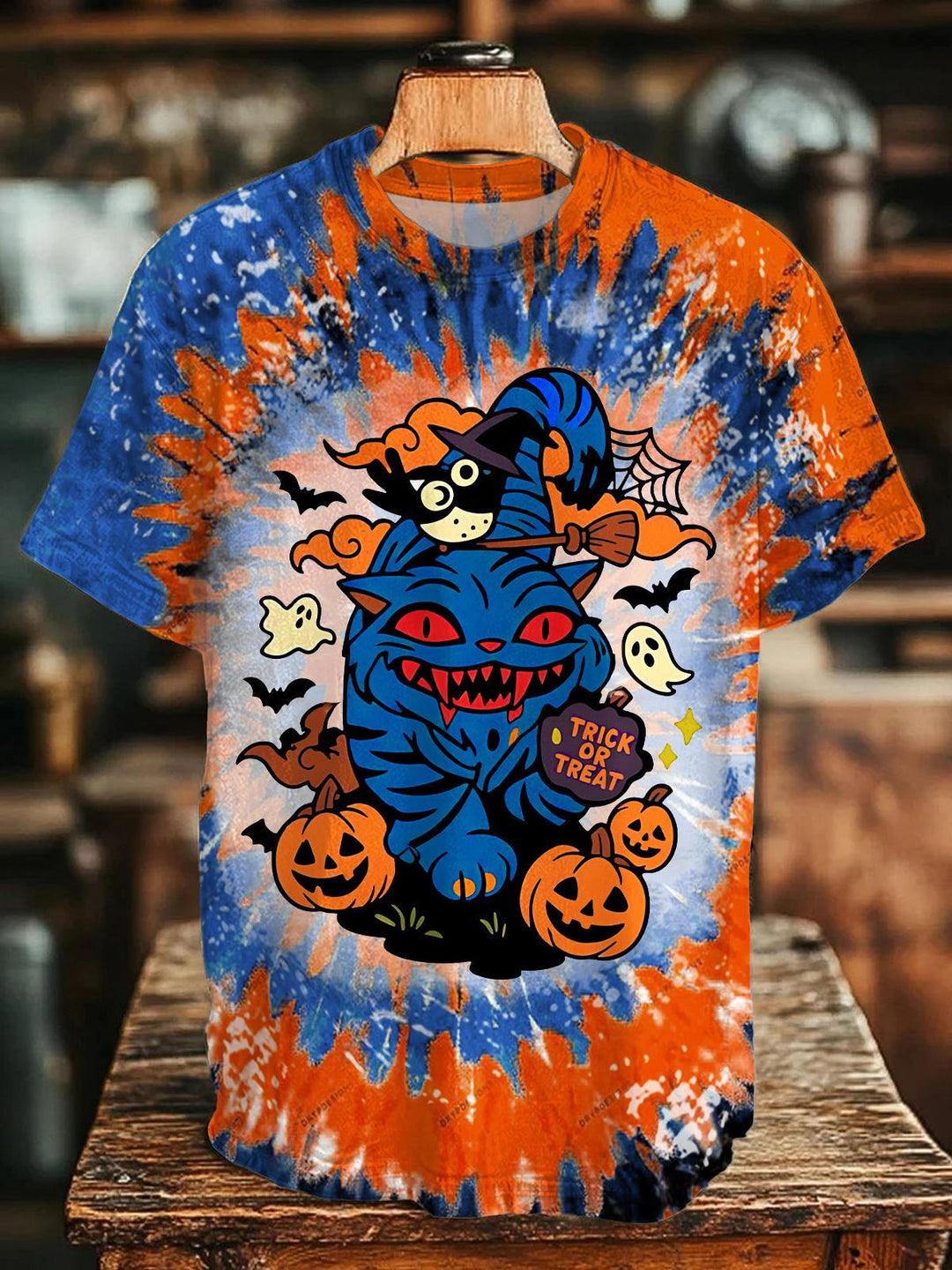 Devil Hunter Halloween Tie dye Crew Neck T-shirt