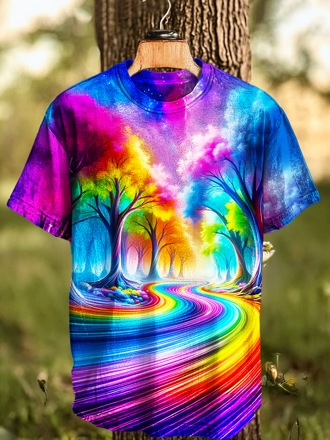 Colorful Hippie Natural Scenery Crew Neck T-shirt