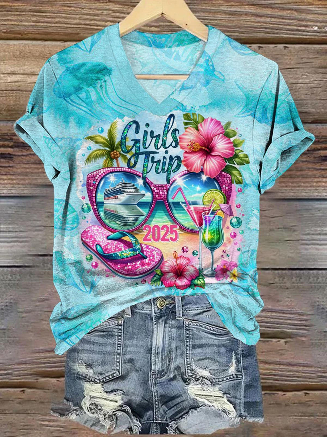Girls Trip 2025 V-neck T-Shirt