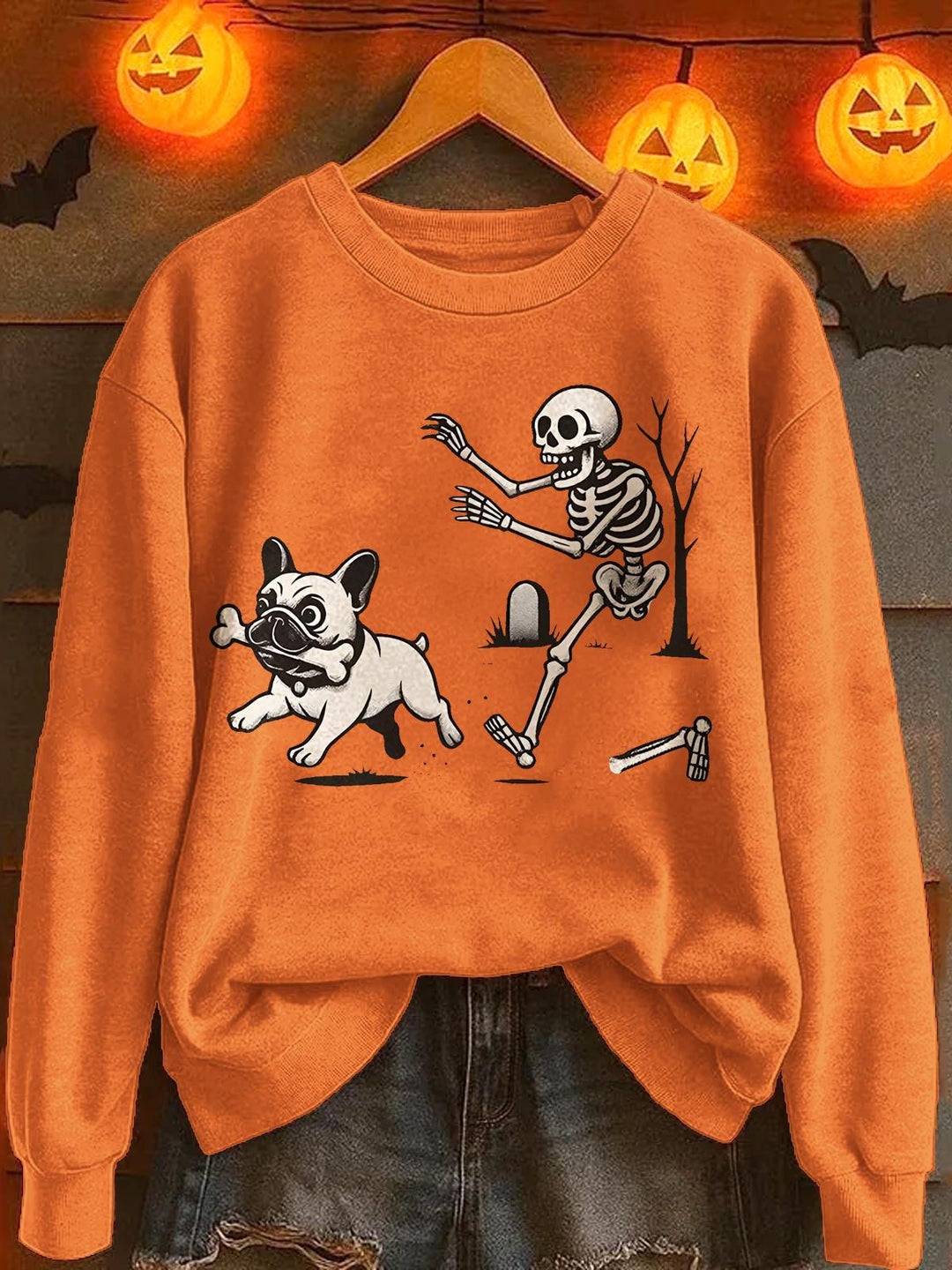 Fun Halloween Print Long Sleeve Casual Top