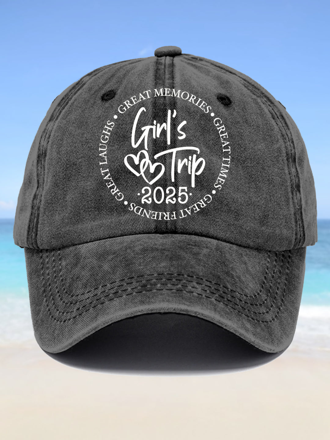 Girls Trip 2025 Great Times Print Baseball Cap