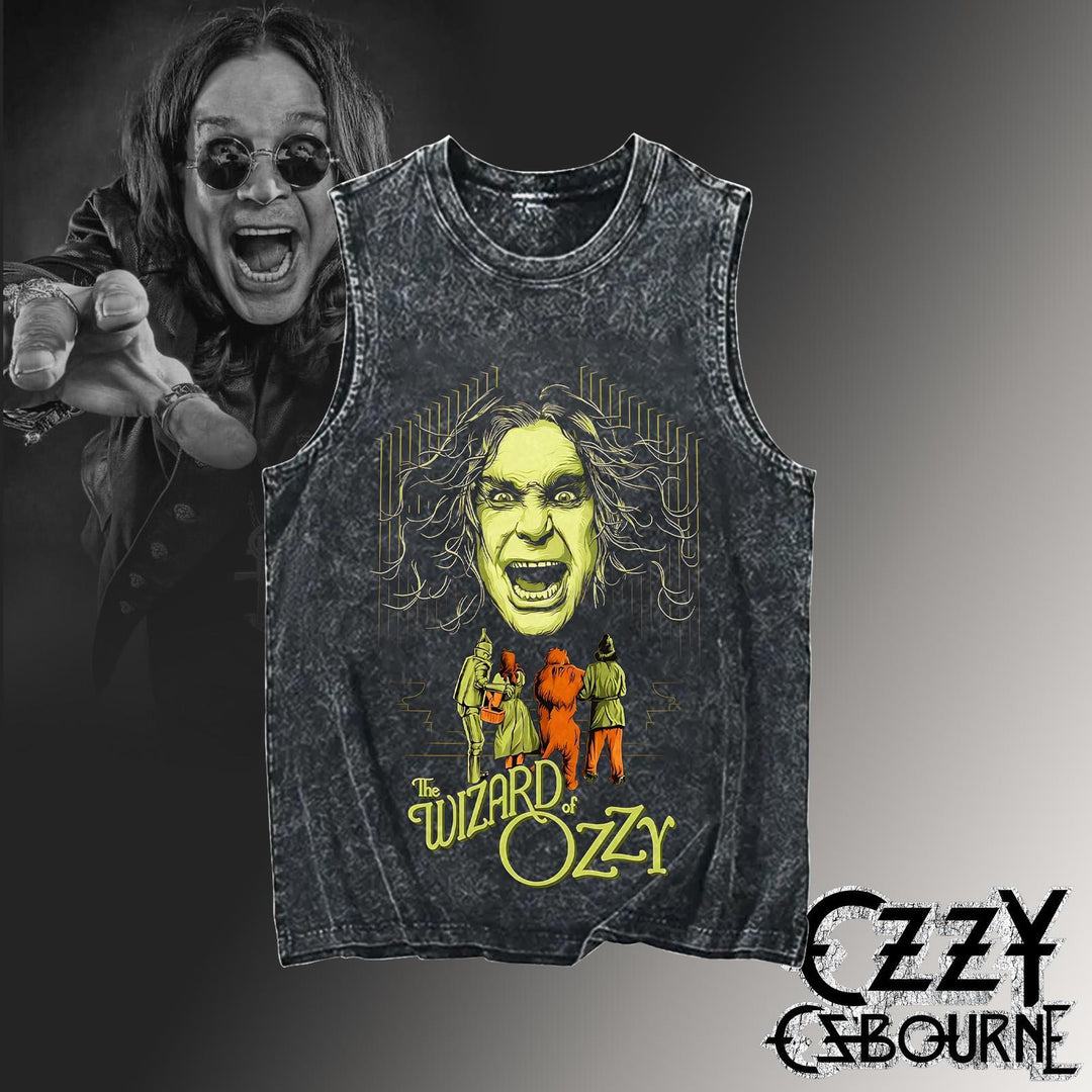 Ozzy Osbourne Washed Cotton Round Neck Sleeveless Vest