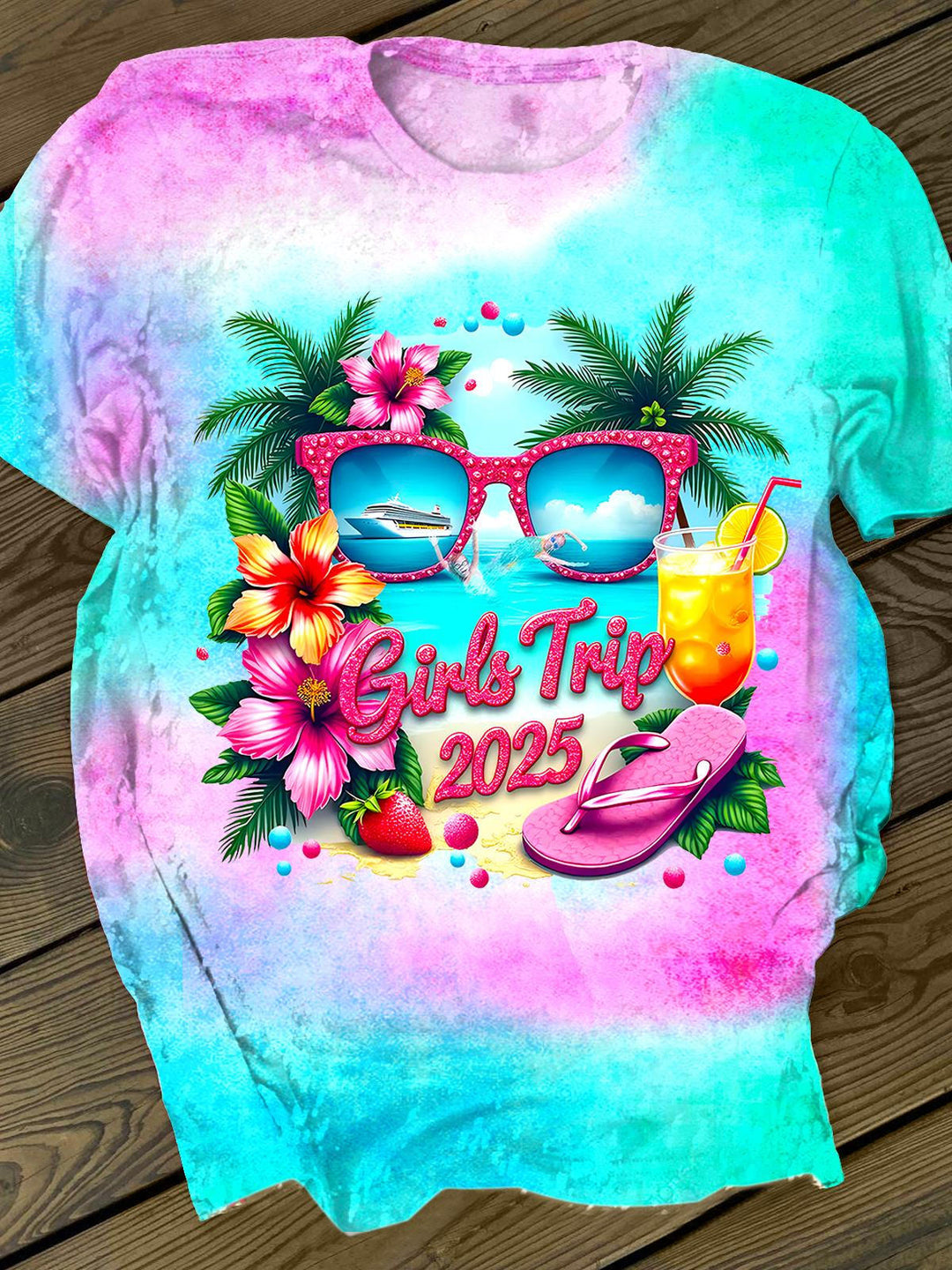 Holiday Sunglasses Printed Crew Neck T-shirt
