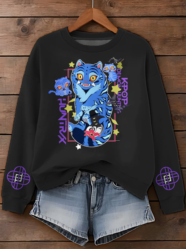 KPop Demon Hunters Printed Long Sleeve Casual Top