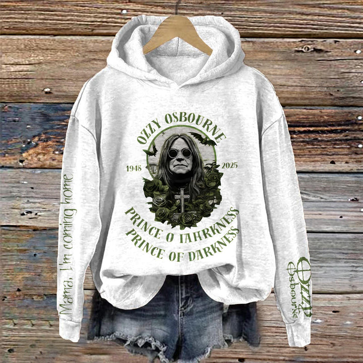 Ozzy Osbourne Print Long Sleeve Printed Hoodie