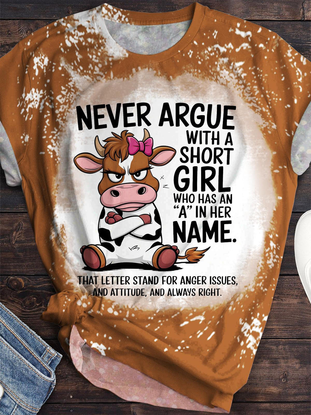 Fun Cow Print Crew Neck T-shirt