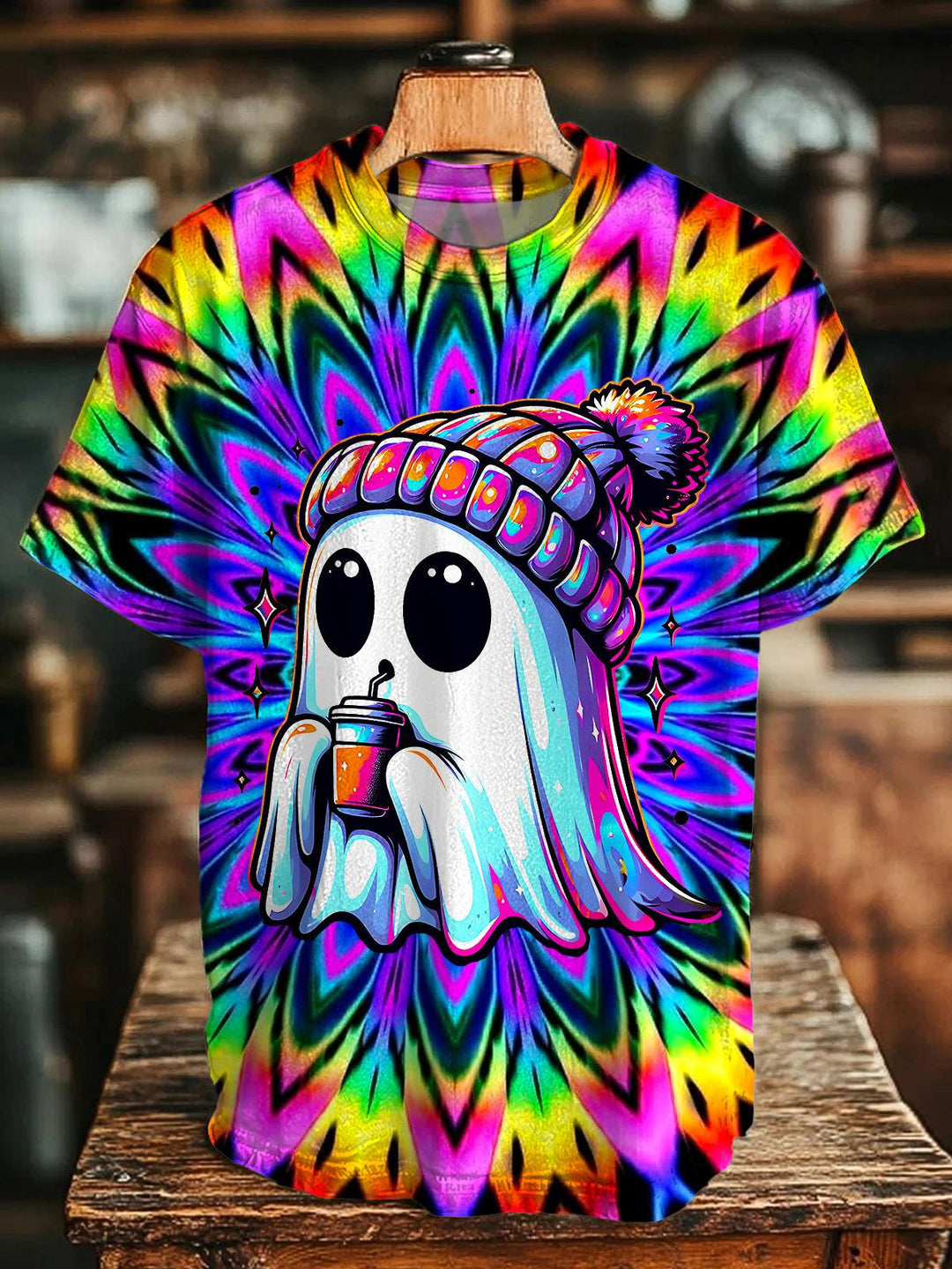 Halloween Cute Ghost Crew Neck T-shirt