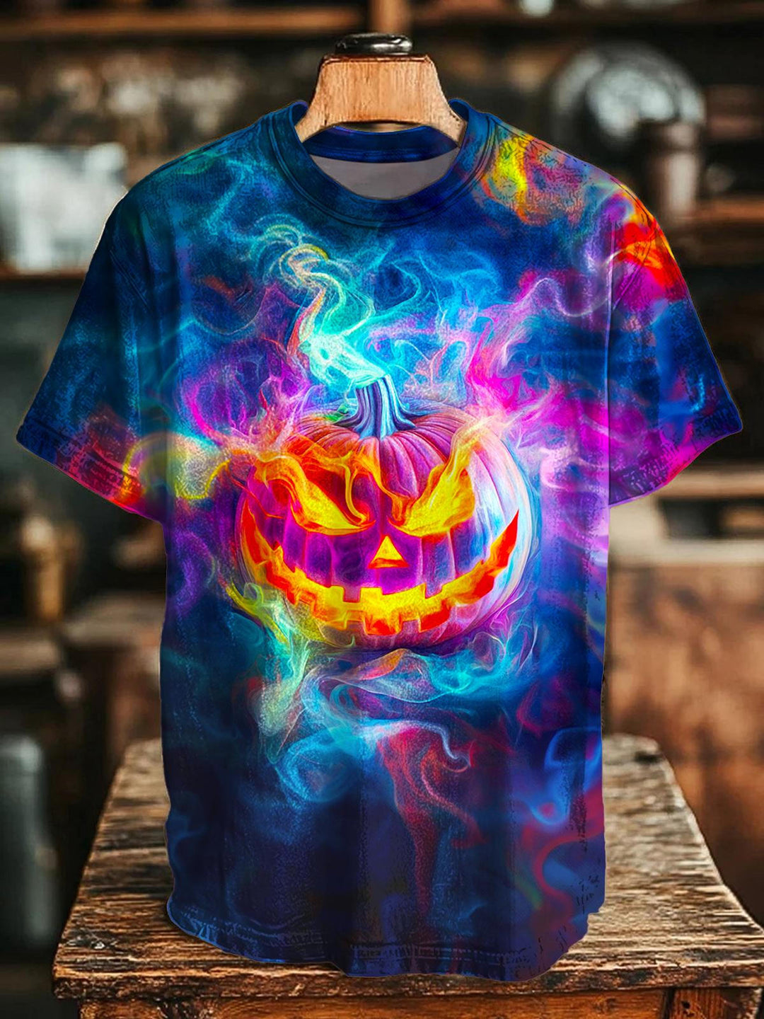 Hippie Halloween Pumpkin Crew Neck T-shirt