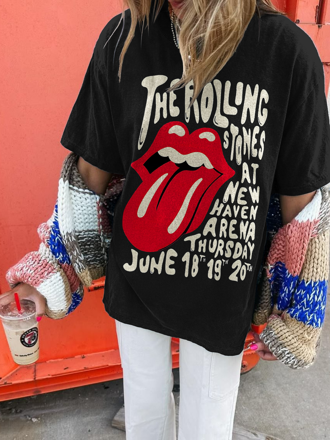 The Rolling Stones Hippie Art Crew Neck T-shirt