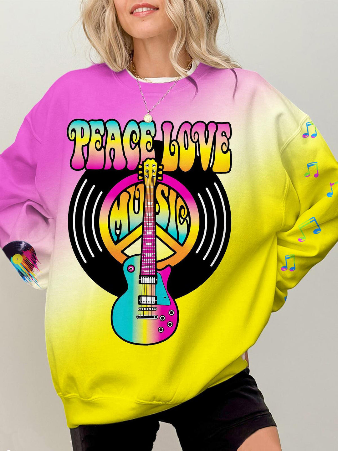 Hippie Colorful Printed Long Sleeve Casual Top