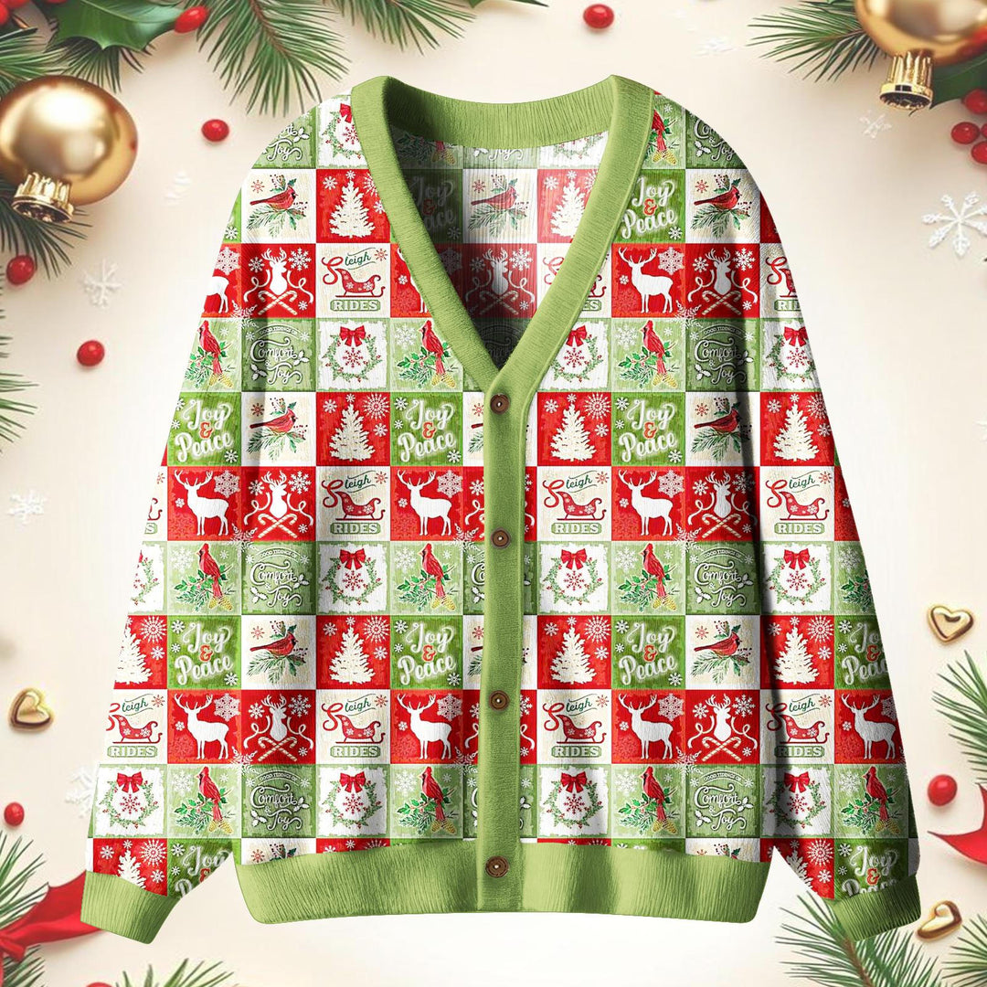 Christmas Retro Print Unisex Ugly Cardigan Sweaters