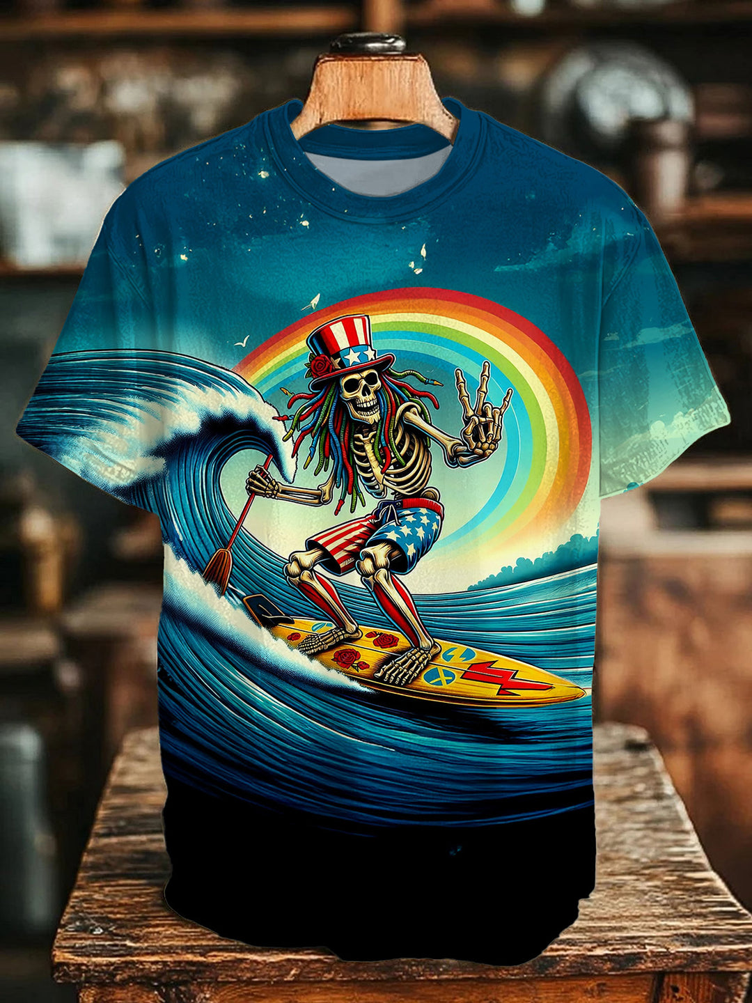Hippie Fun Surfing Crew Neck T-shirt