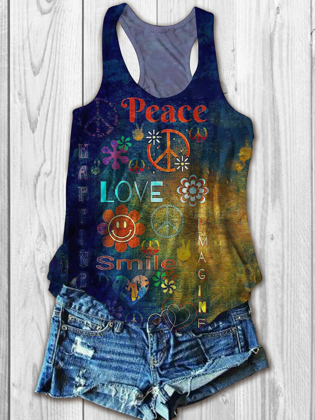 Hippie Soul Printed Casual Tank Top