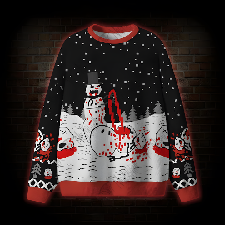 Men's Killer Snowman Ugly Sweater