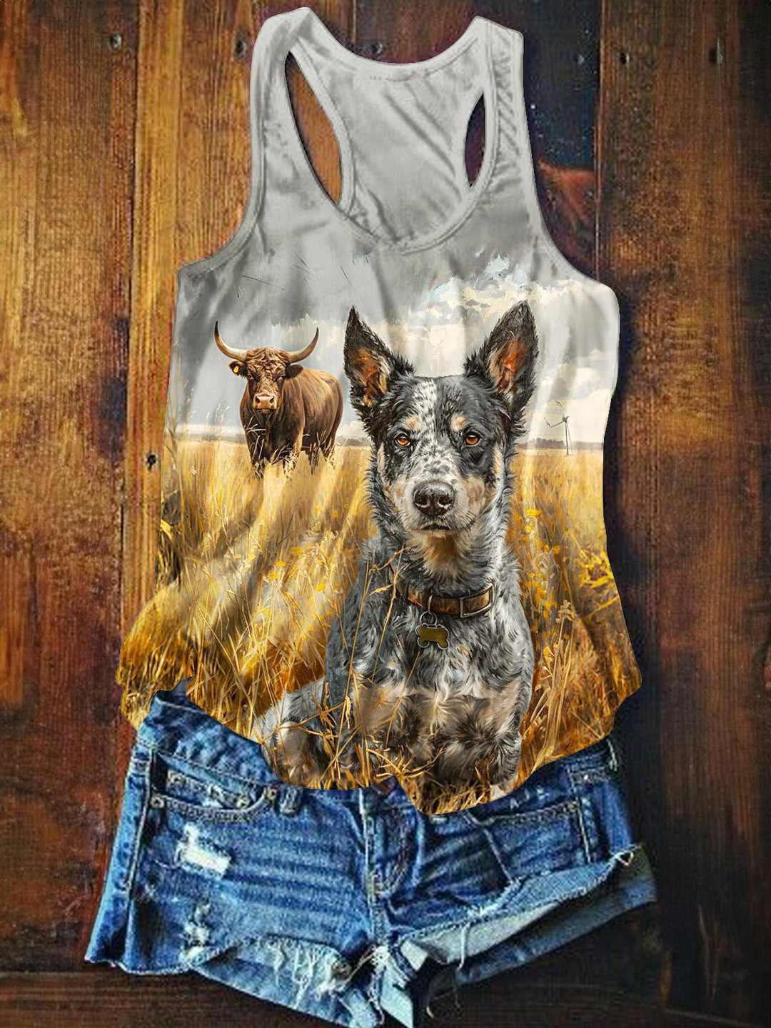 Retro Western Printed Casual Tank Top