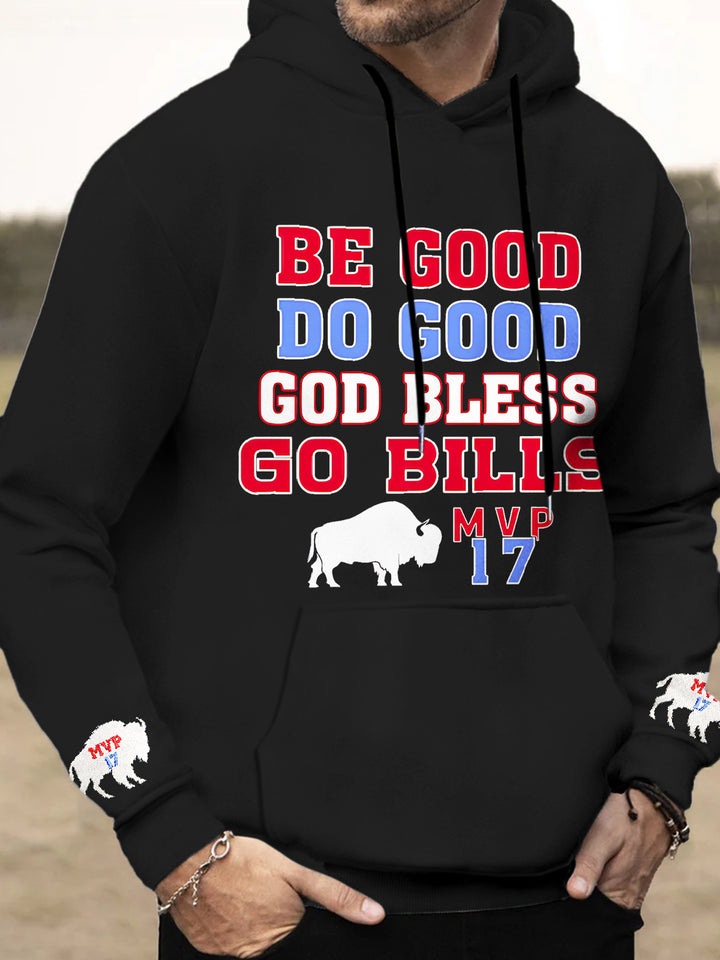 Buffalo Bills Football Long Sleeve Hooded Pocket Men's Top