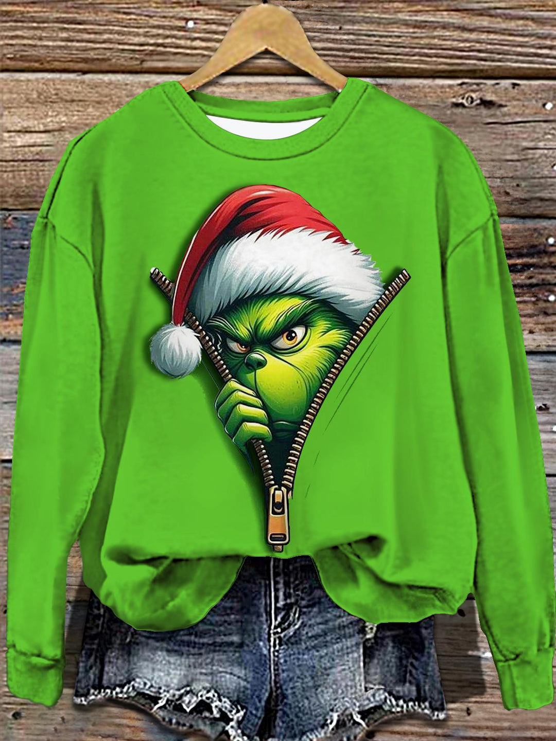 Women's Christmas Movie Character Print Round Neck Long Sleeve Top