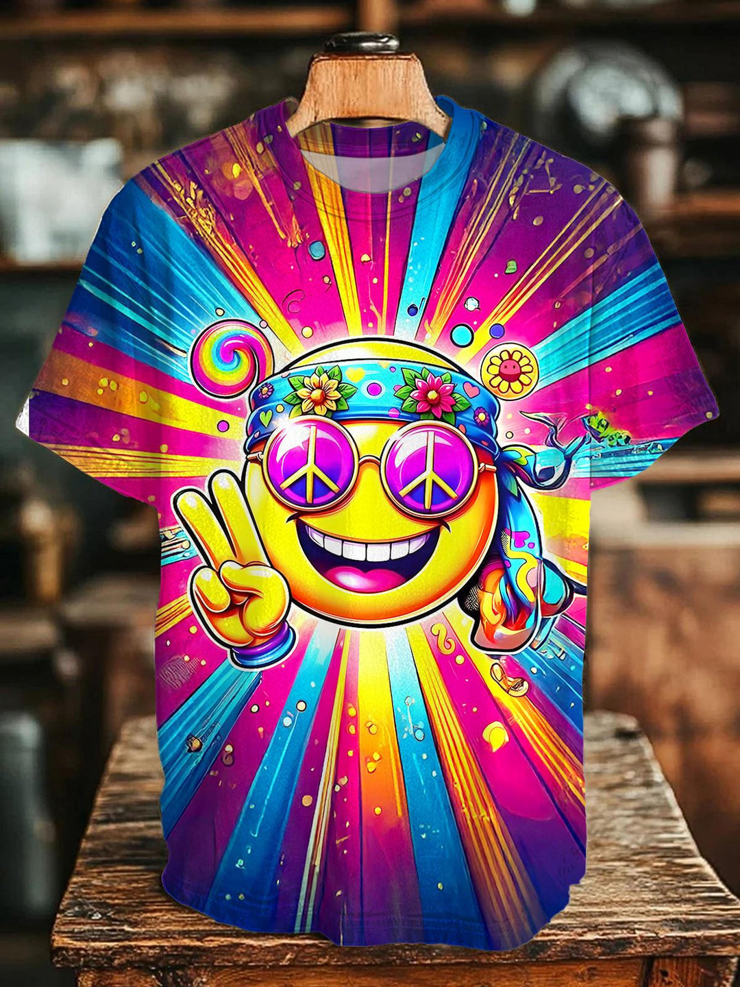 Retro Hippie Crew Neck T-shirt