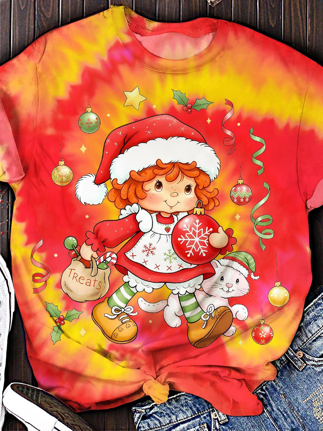Christmas Little Girls Crew Neck T-shirt