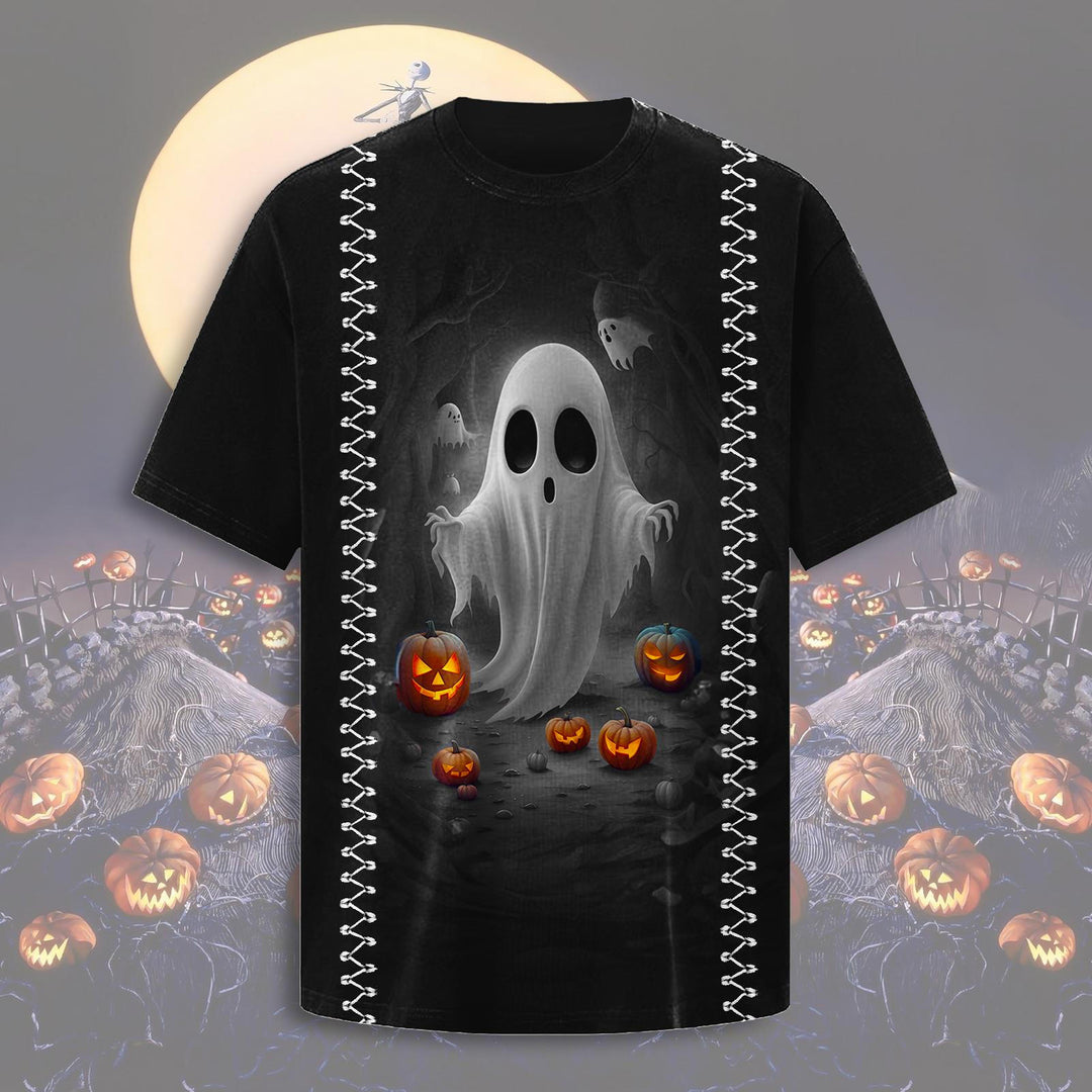 Halloween Ghost Crew Neck T-shirt
