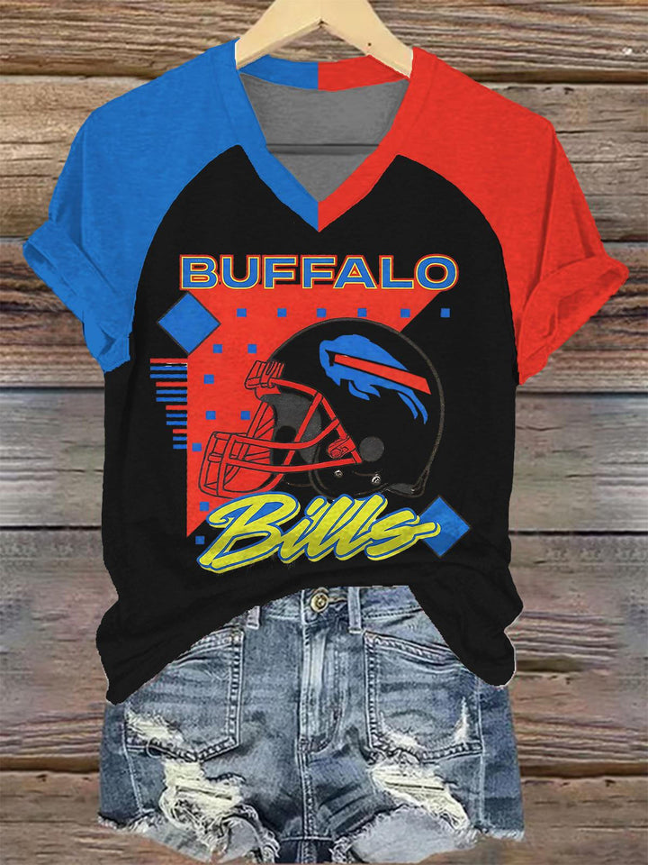 Buffalo Bills Women's Raglan V-Neck T-shirt
