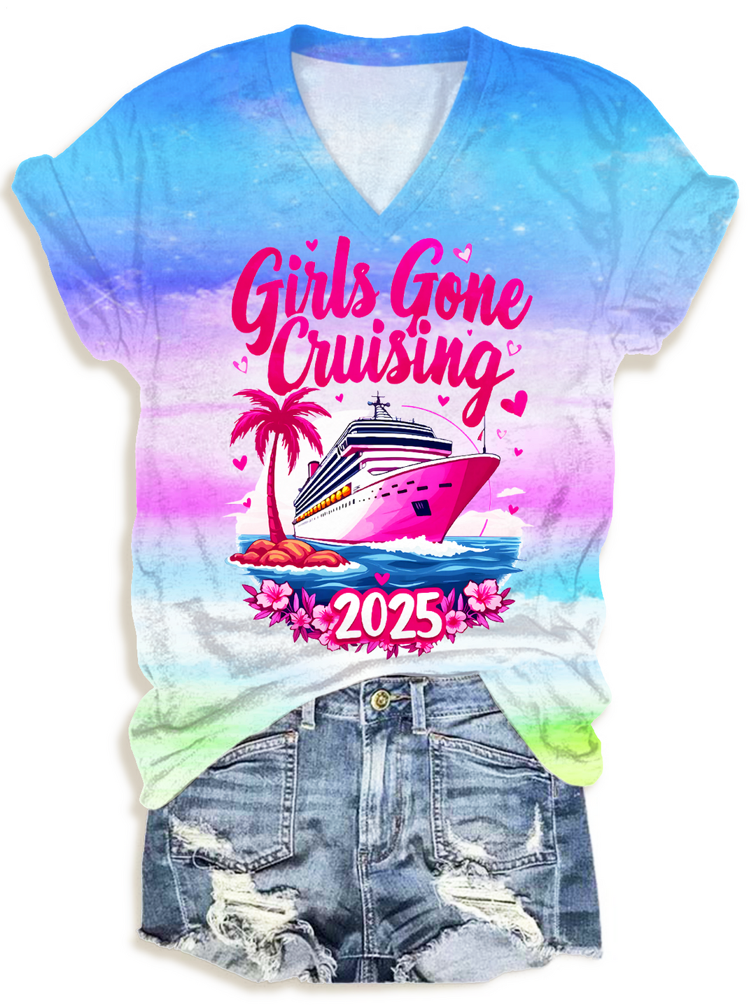 Girls Gone Cruising 2025 V-neck T-Shirt