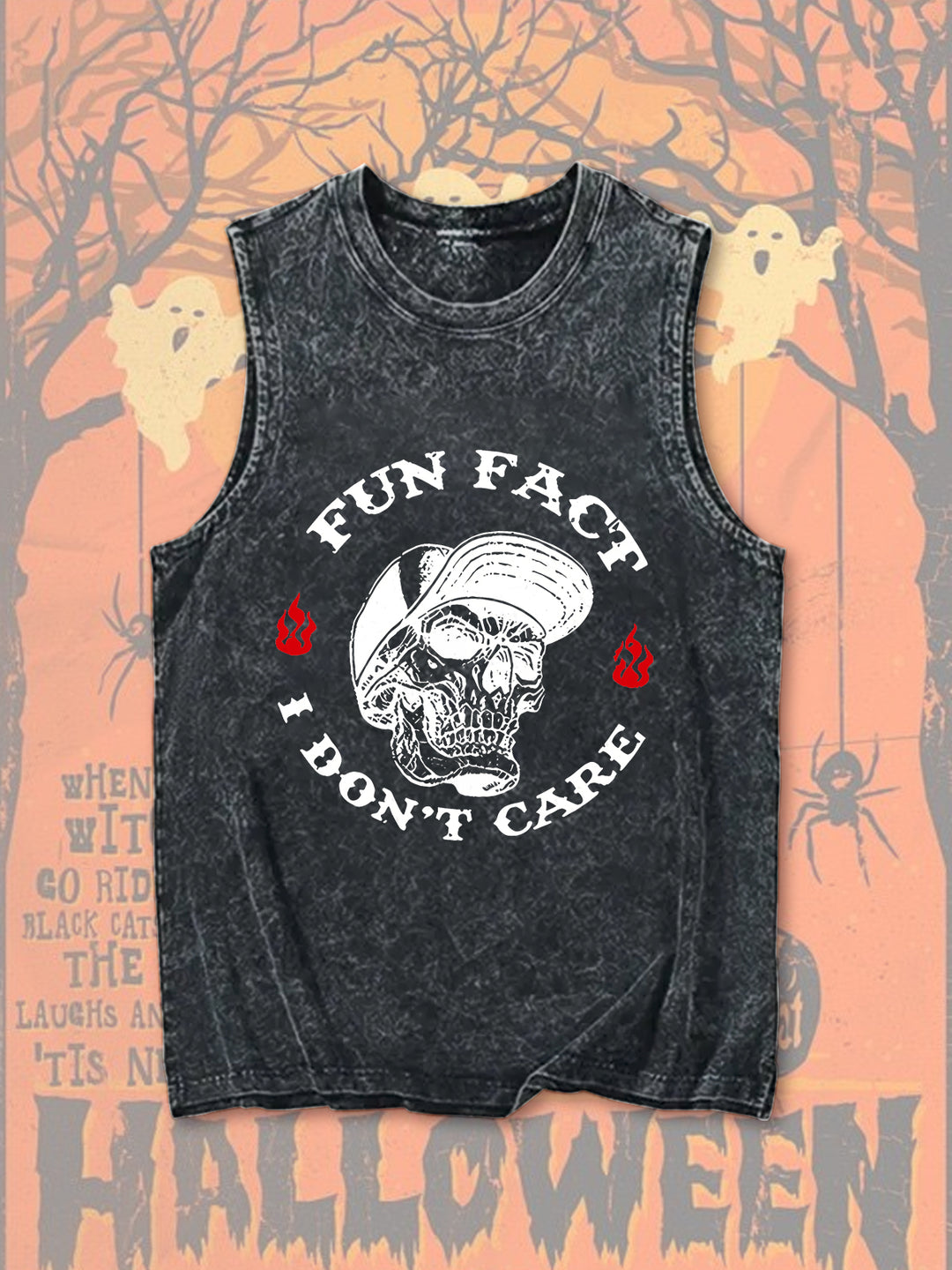 Funny Skeleton Halloween Vintage Tank Top